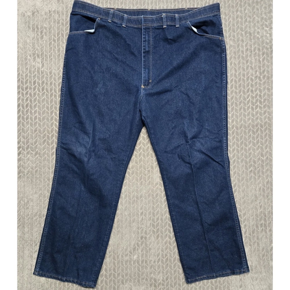 Vintage Wrangler Jeans 85498PS Men's 48x30 Blue Denim USA Made Comfort Stretch
